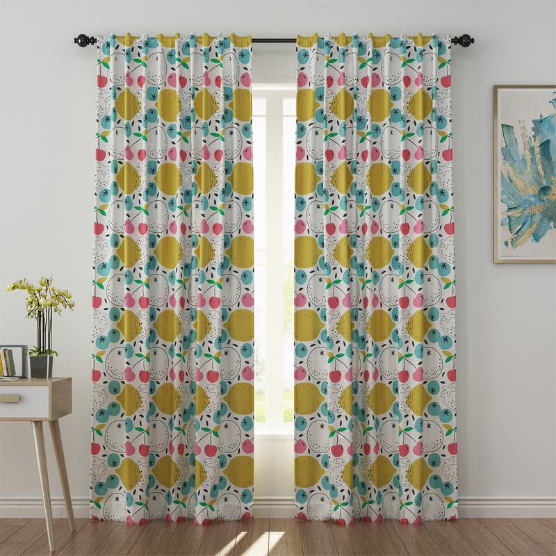 Summer Print Polyester Linen Curtain Drapery BODHI