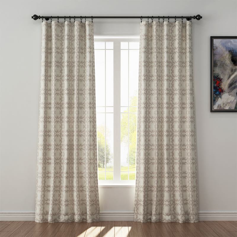 Geometric Print Polyester Linen Curtain Drapery SUMA