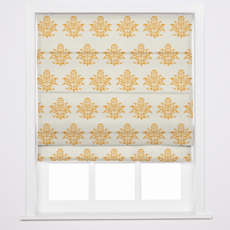 JULIA Abstract Print Polyester Linen Room Darkening Roman Shade