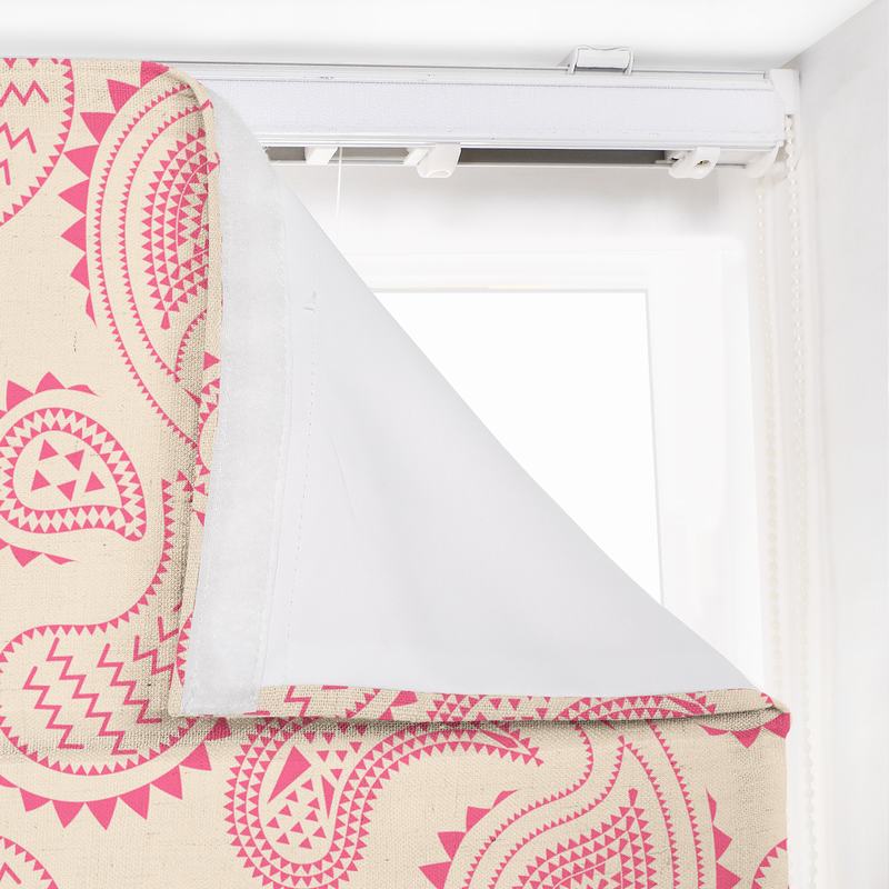 AUDREY Paisley Print Polyester Linen Roman Shade