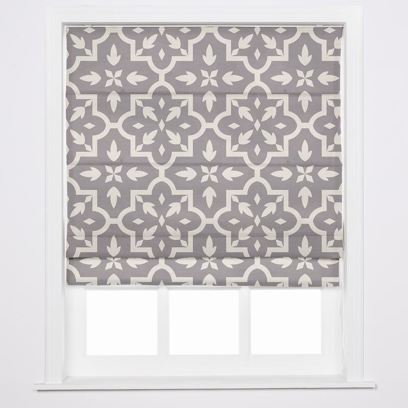 JOYCE Abstract Print Polyester Linen Room Darkening Roman Shade241