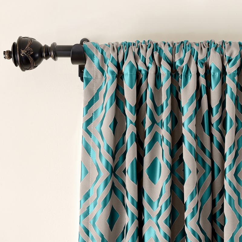 High Density Rhomboid Jacquard Drapery Dust Proof Two-Toned Damask Diamond Curtain NINA