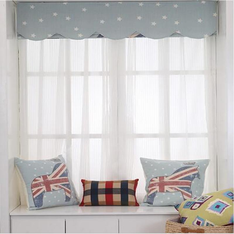 Print Cotton Polyester Roman Shade In Blue