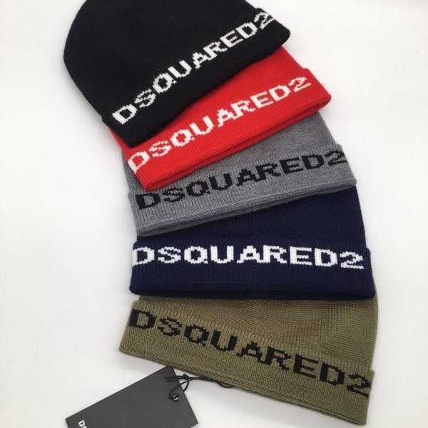 官网同步20秋季最新款-dsquared新款毛线针织帽子,专柜同步,冬季必备款