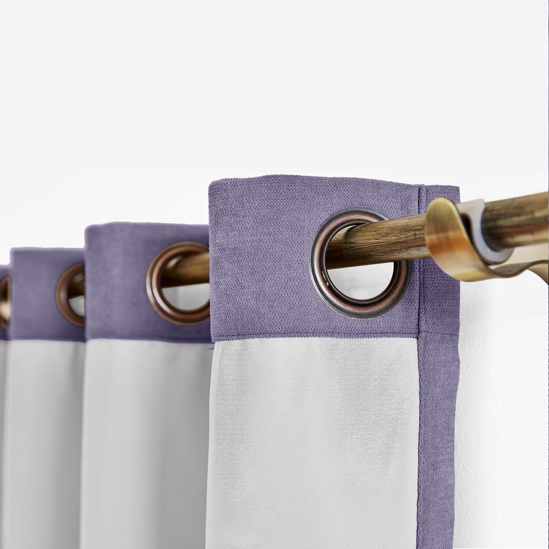 CUSTOM Kante Purple Polyester Cotton Drapery With Lining Curtains