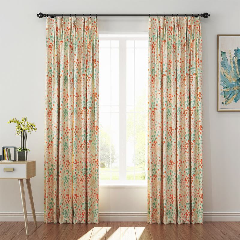 Abstract Print Polyester Linen Curtain Drapery LOUIS