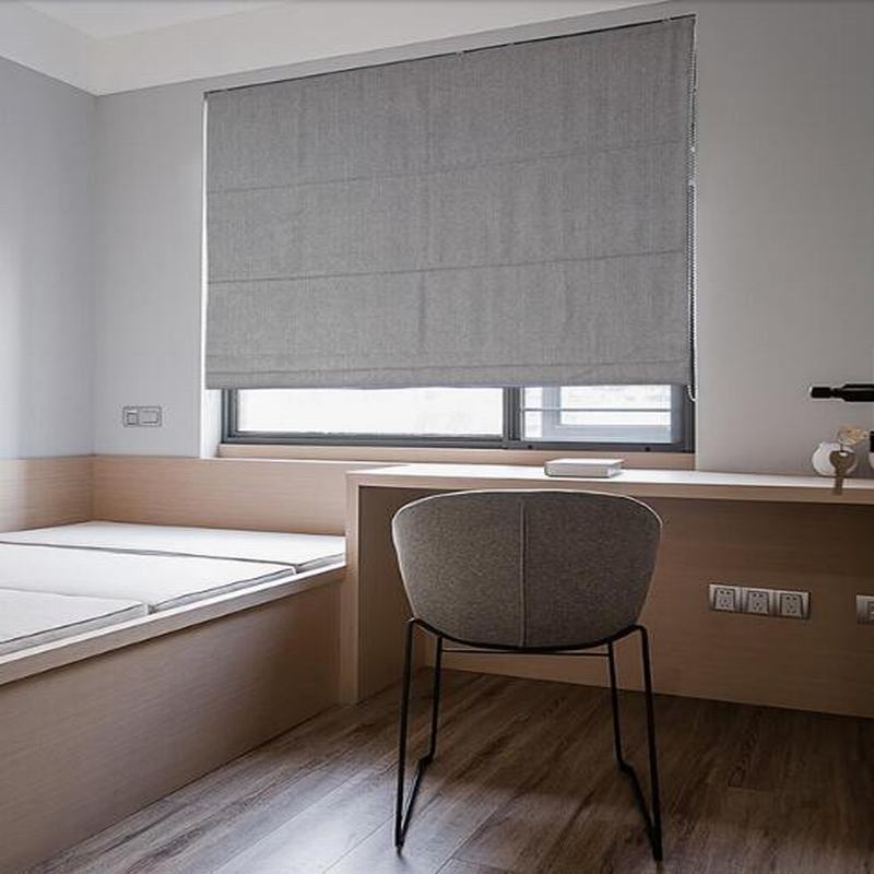 Herringbone Cotton Linen Roman Shade In Blue Purple