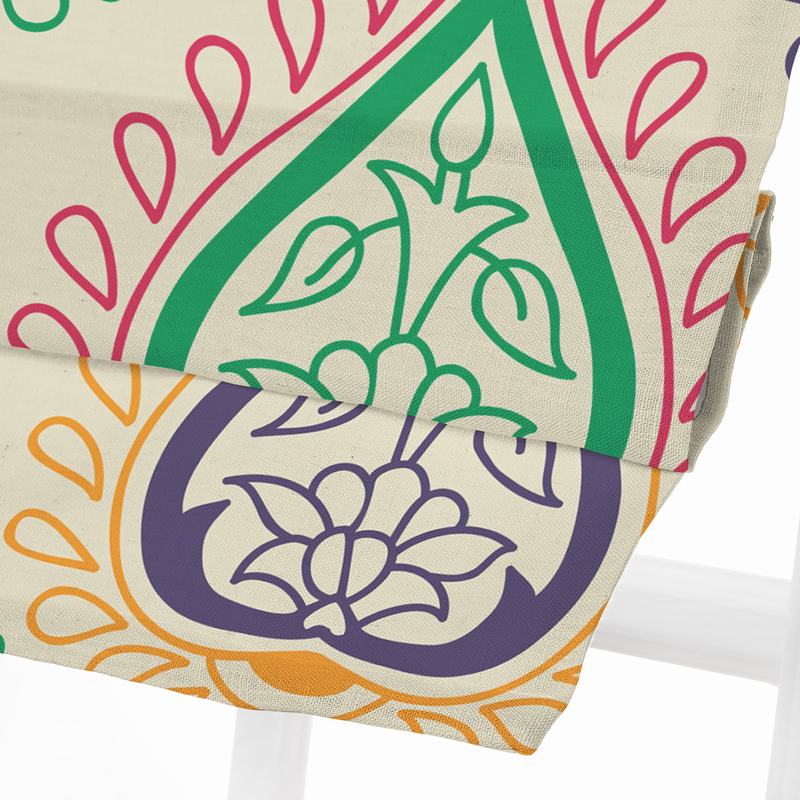 WYATT Abstract Print Polyester Linen Room Darkening Roman Shade