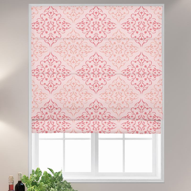 KRISTINE Geometric Print Polyester Linen Roman Shade