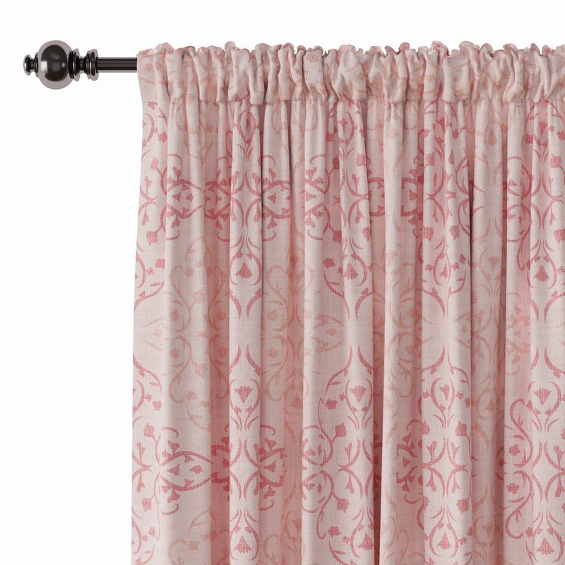 Geometric Print Polyester Linen Curtain Drapery KRISTINE
