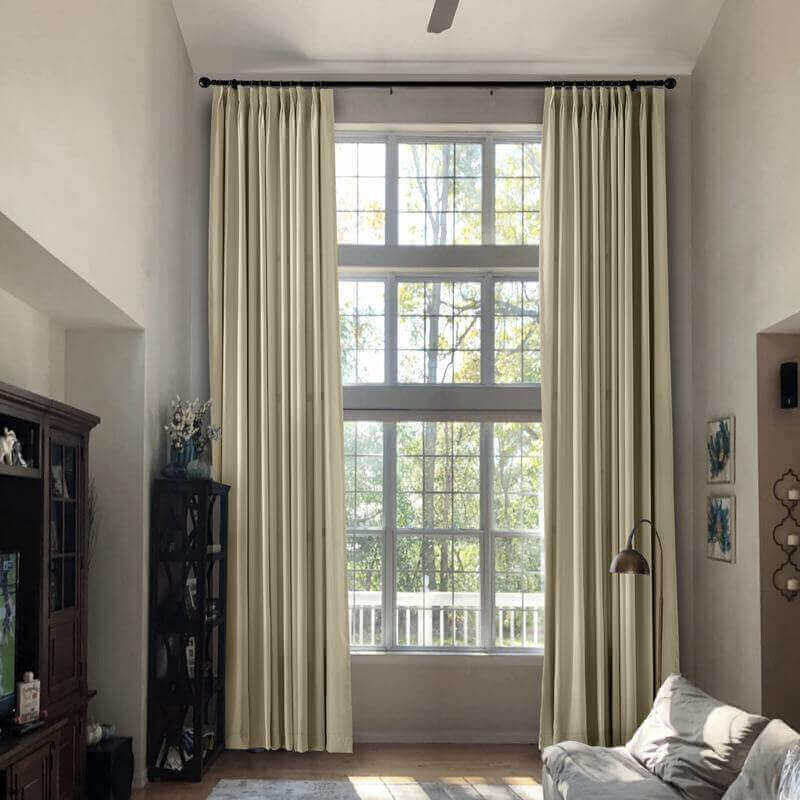 Extra Long Loft Drape Thermal Insulated Blackout Curtain Heavy Weight PAZ
