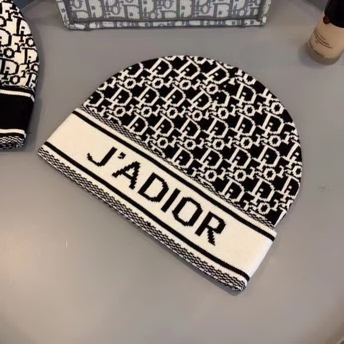 20冬季最新专柜款-迪奥Dior新款字母提花标针织羊毛毛线帽，定制羊毛，简约帅气新标志，男女同款超酷时尚街头风