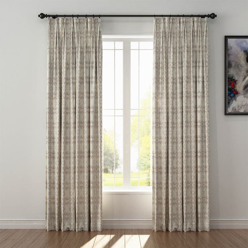 Geometric Print Polyester Linen Curtain Drapery SUMA