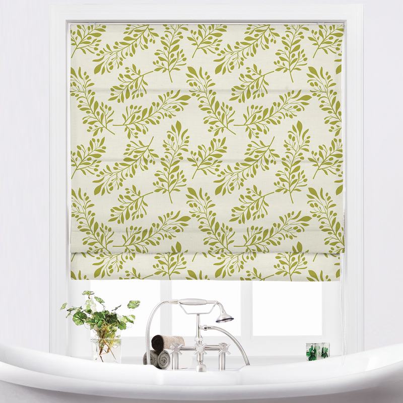 JASPER Nature Print Polyester Linen Roman Shade