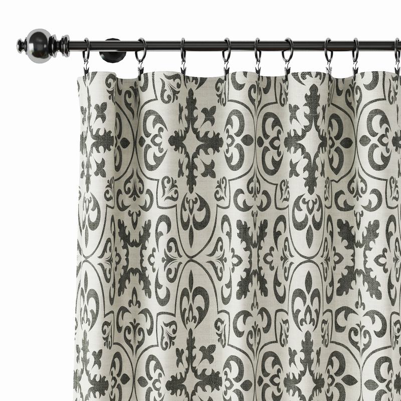 Geometric Print Polyester Linen Curtain Drapery MOBILIZATION