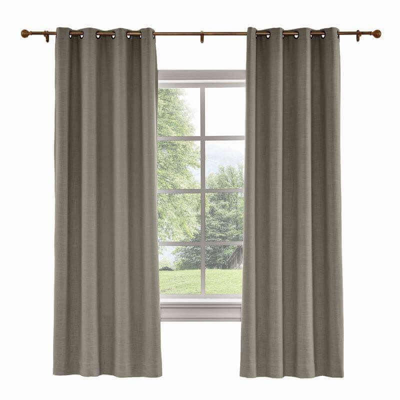 CUSTOM Liz Ebony Polyester Linen Curtain Drapery with Lined