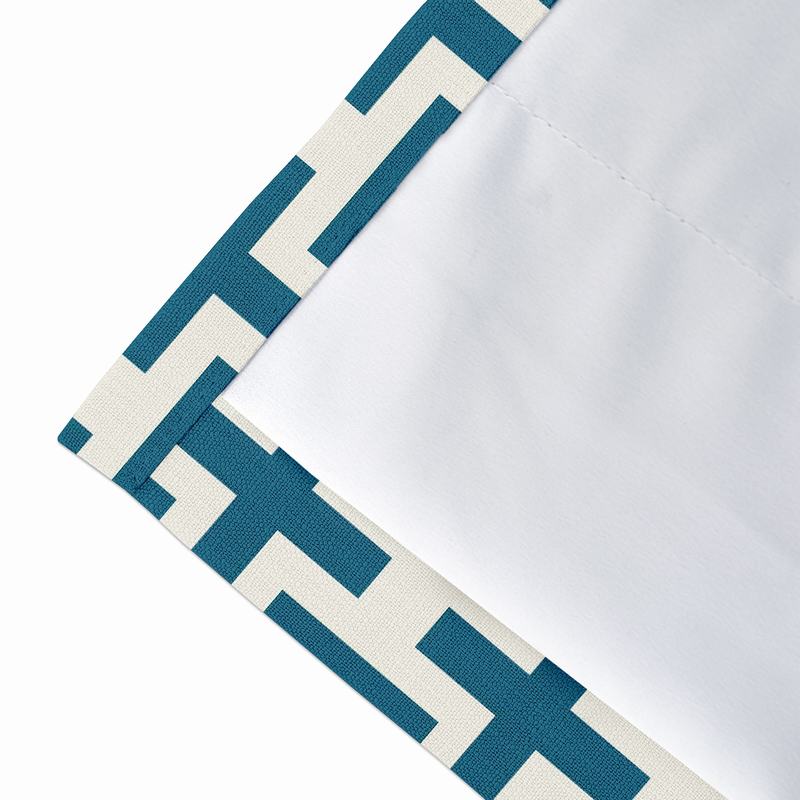 Abstract Print Polyester Linen Curtain Drapery with Privacy Blackout Thermal Lining CHELSEA