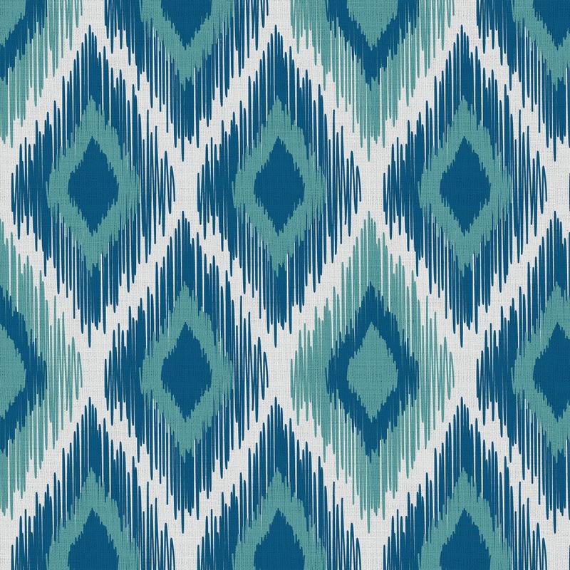 Geometric Print Polyester Linen Curtain Drapery with Privacy Blackout Thermal Lining CLIFF