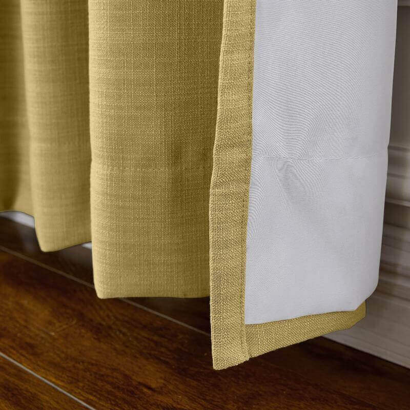 CUSTOM Liz Khaki Polyester Linen Curtain Drapery with Lined