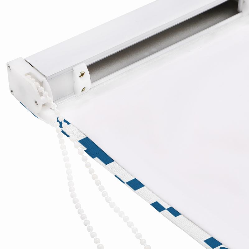 OSCAR Geometric Print Polyester Linen Room Darkening Roman Shade