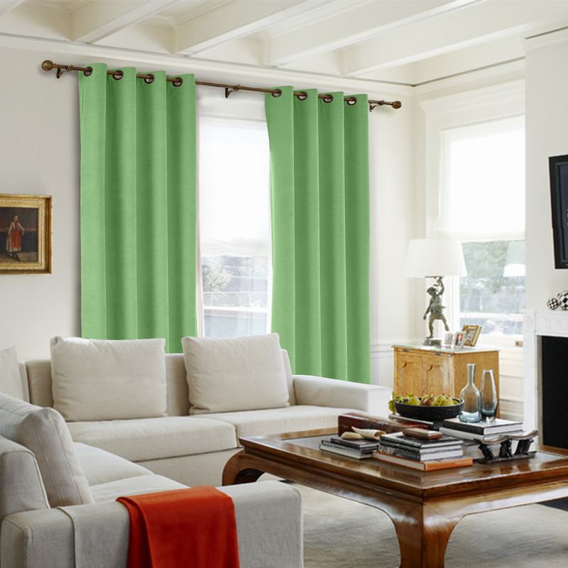 CUSTOM Kante Olive Polyester Cotton Drapery With Lining Curtains