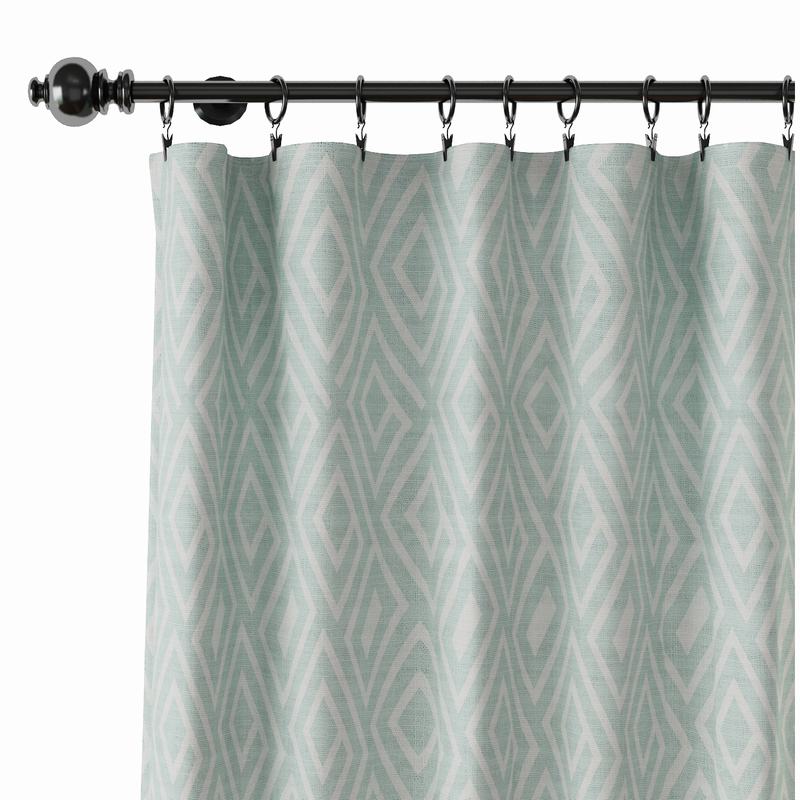 Geometric Print Polyester Linen Curtain Drapery ATELIER
