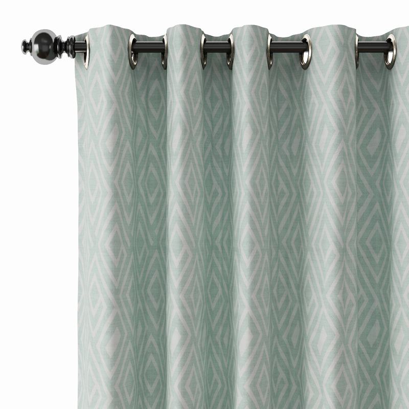 Geometric Print Polyester Linen Curtain Drapery ATELIER