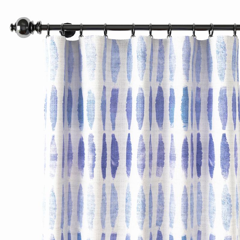 Abstract Print Polyester Linen Curtain Drapery GRANVILLE