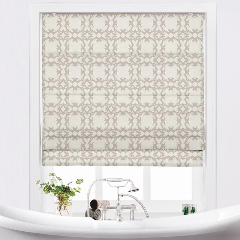 SUMA Print Polyester Linen Room Darkening Roman Shade