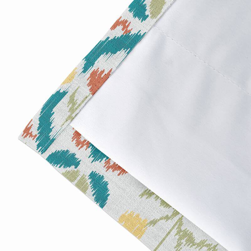 Ethnic Print Polyester Linen Curtain Drapery with Privacy Blackout Thermal Lining ANGELIA