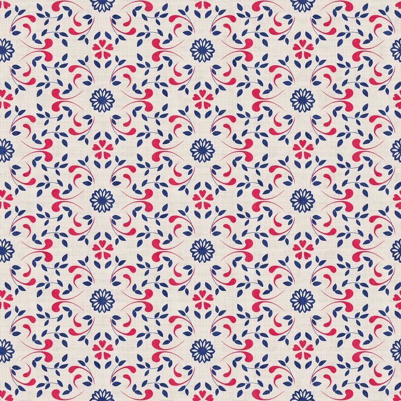 Floral Print Polyester Linen Curtain Drapery OPHELIA