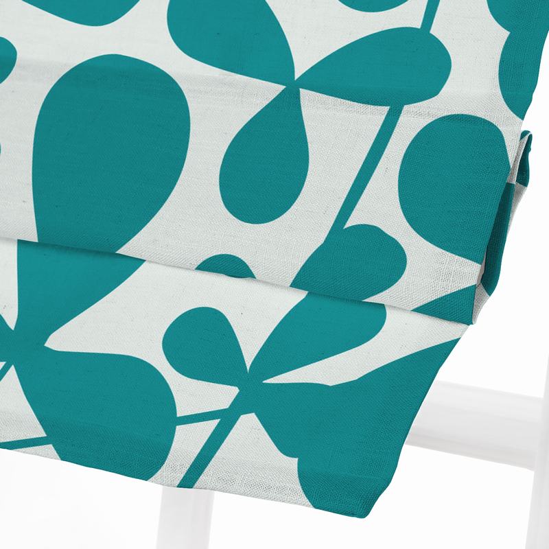 CARLA Abstract Print Polyester Linen Room Darkening Roman Shade