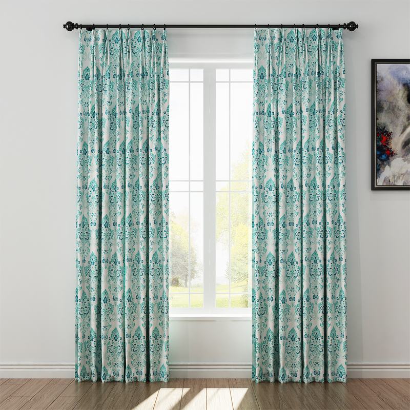 Nature Print Polyester Linen Curtain Drapery ELIJAH