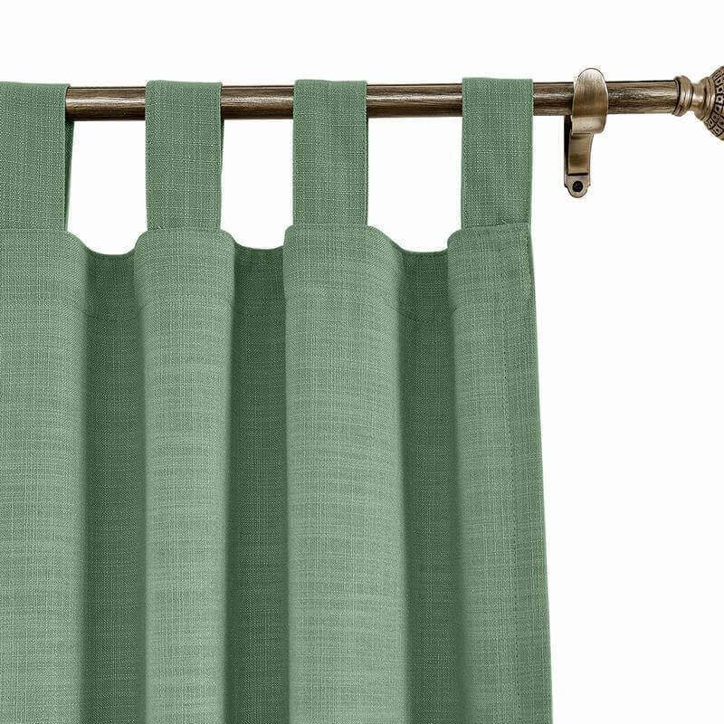 CUSTOM Liz Pale Turquoise Polyester Linen Curtain Drapery with Lined