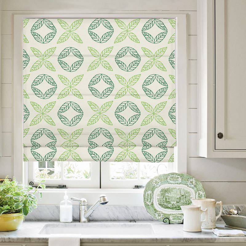 TUSCANY Nature Print Polyester Linen Roman Shade