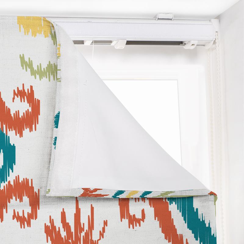 ANGELIA Ethnic Print Polyester Linen Roman Shade