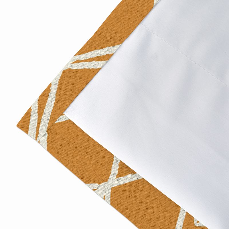 Geometric Print Polyester Linen Curtain Drapery JULIAN