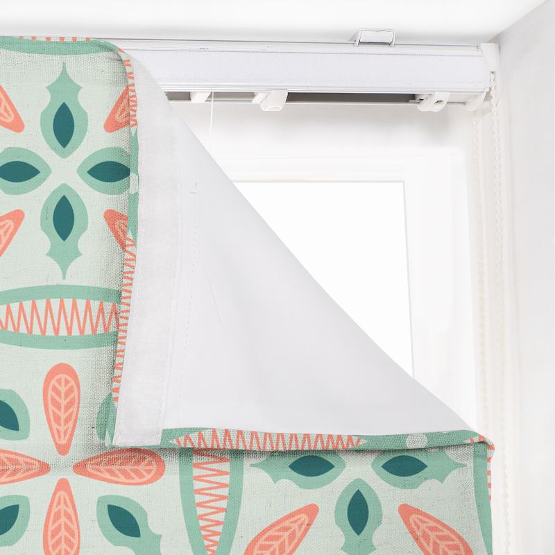 ADELINE Geometric Print Polyester Linen Roman Shade