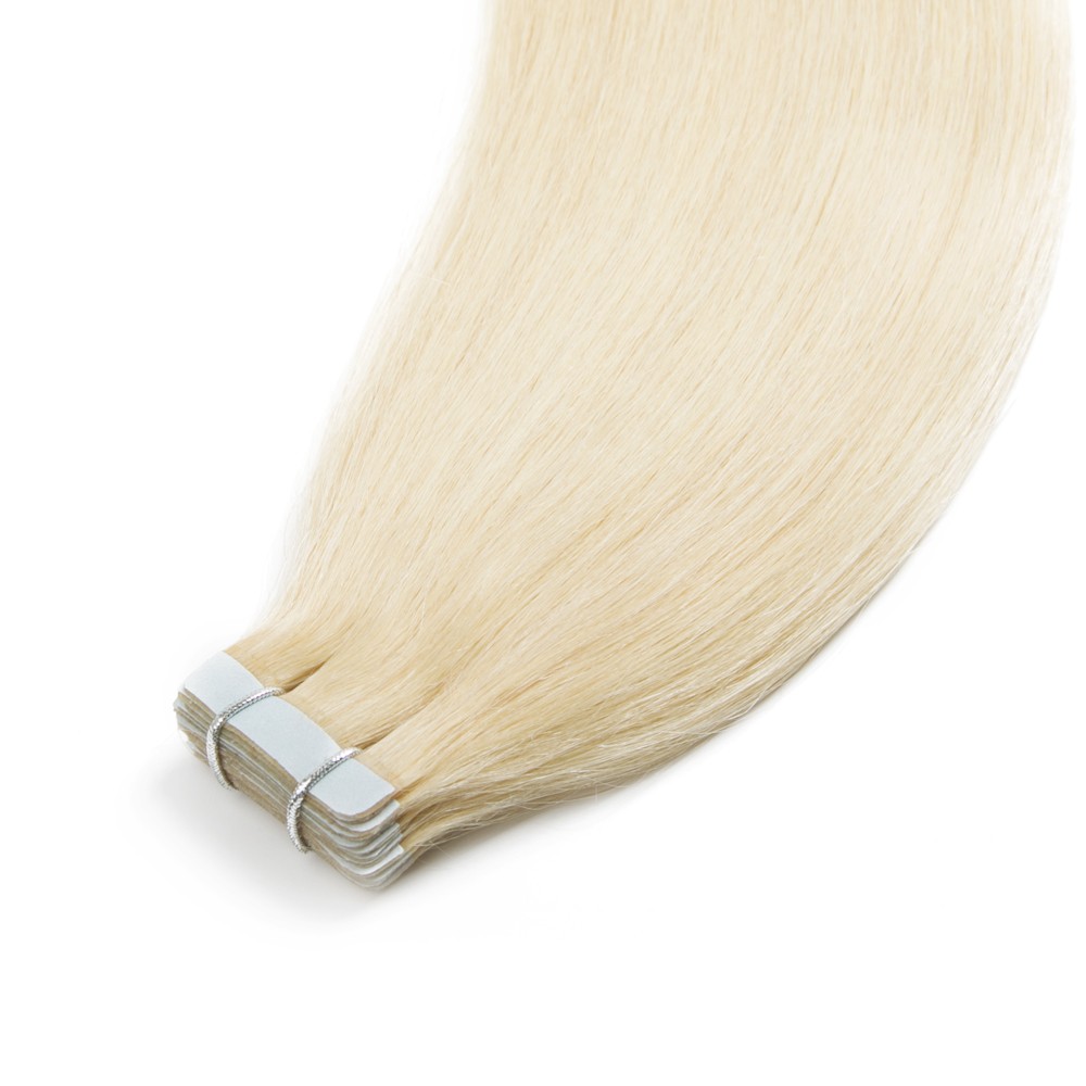 20pcs 50g Straight Tape In Hair Extensions #613 Lightest Blonde