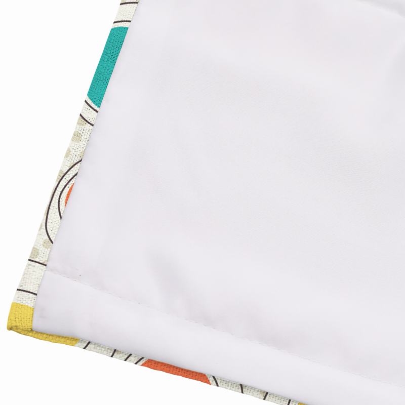 OLIVER Abstract Print Polyester Linen Room Darkening Roman Shade