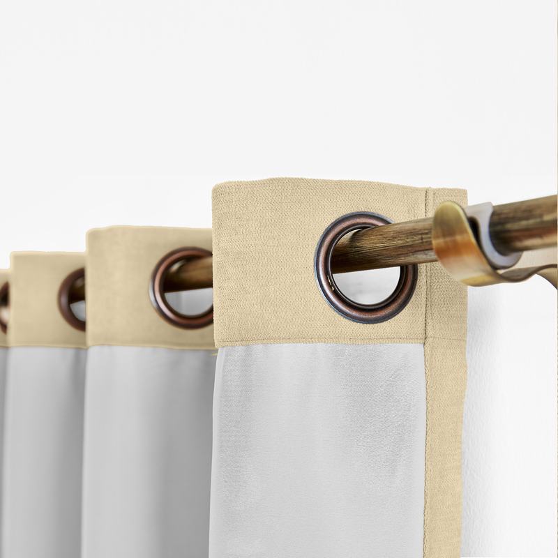 CUSTOM Kante Burlywood Polyester Cotton Drapery With Lining Curtains