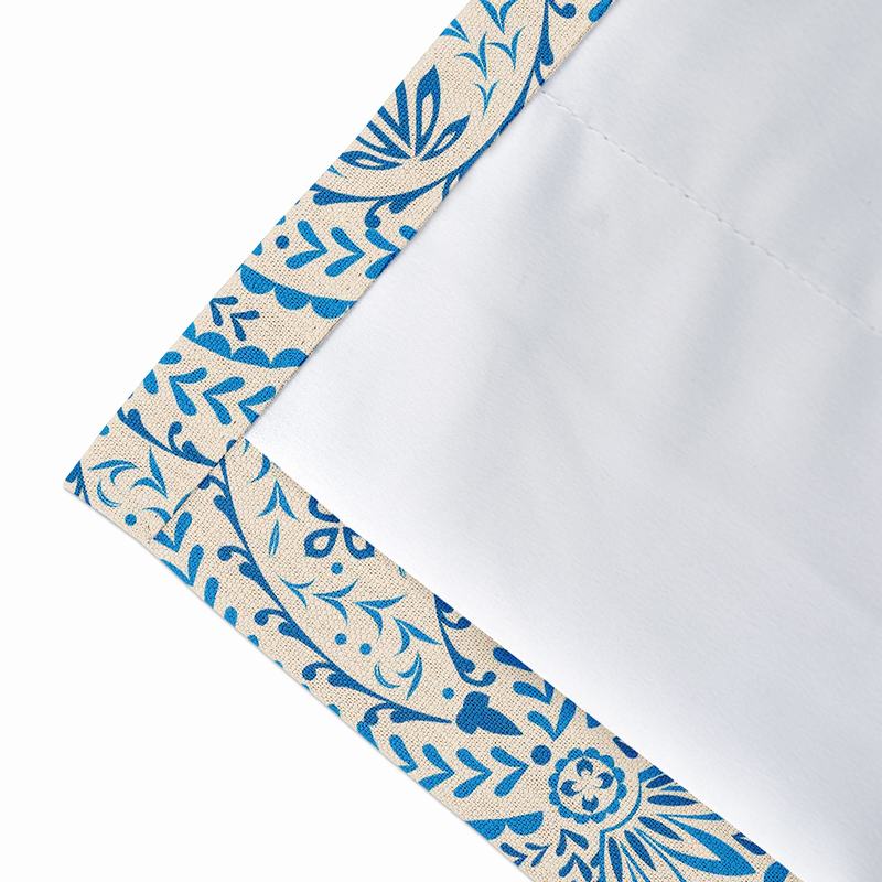 Paisley Print Polyester Linen Curtain Drapery with Privacy Blackout Thermal Lining ARIEL