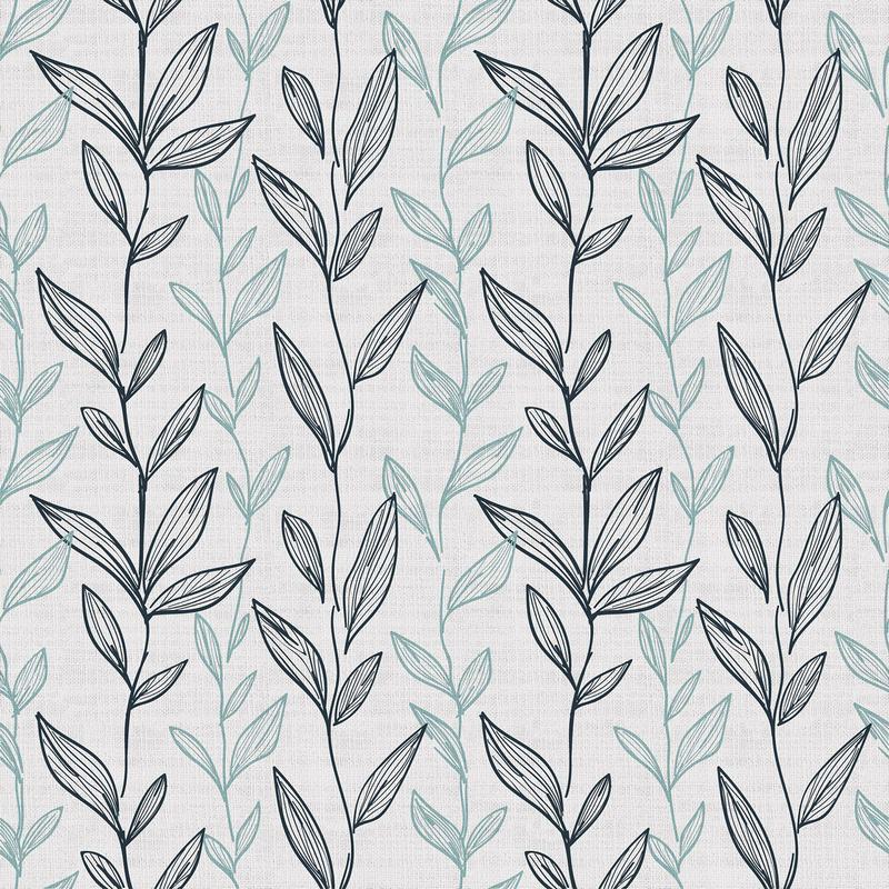 Nature Print Polyester Linen Curtain Drapery EZRA