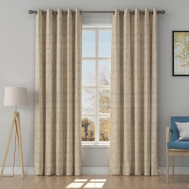 Solid Jacquard Diamond Curtain Drapery OLIVIA