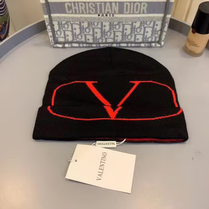 20冬季最新专柜款-VALENTINO华伦天奴羊毛毛线帽，定制羊毛，帅气朋克风超酷时尚街头风
