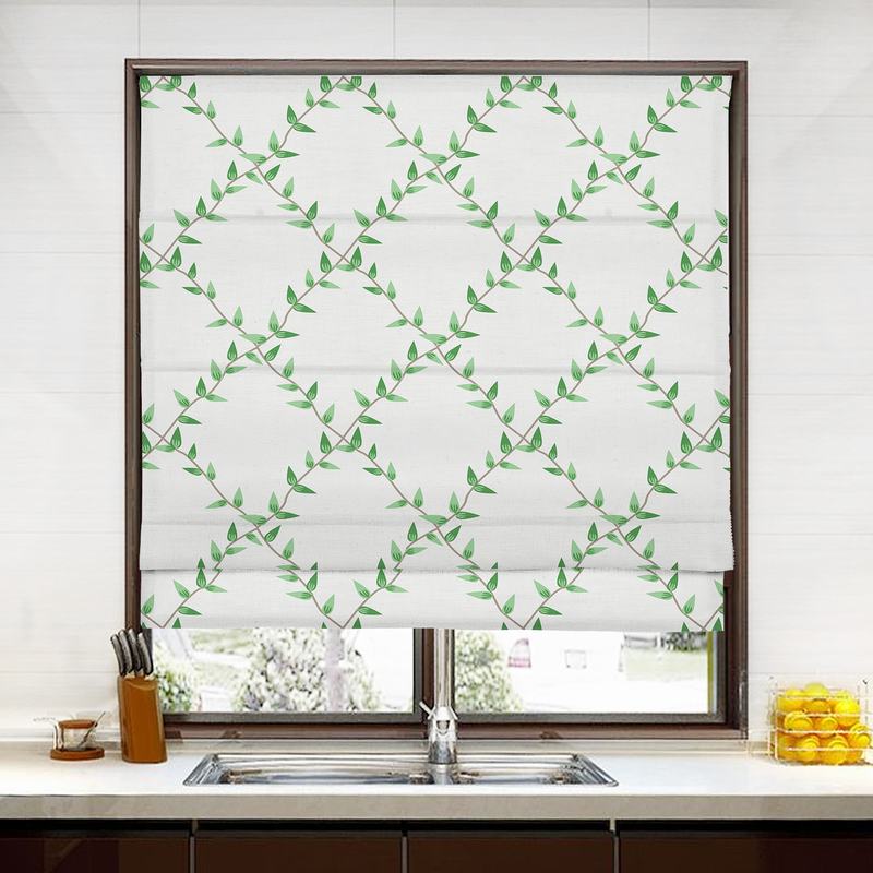 GARDEN Nature Print Polyester Linen Roman Shade