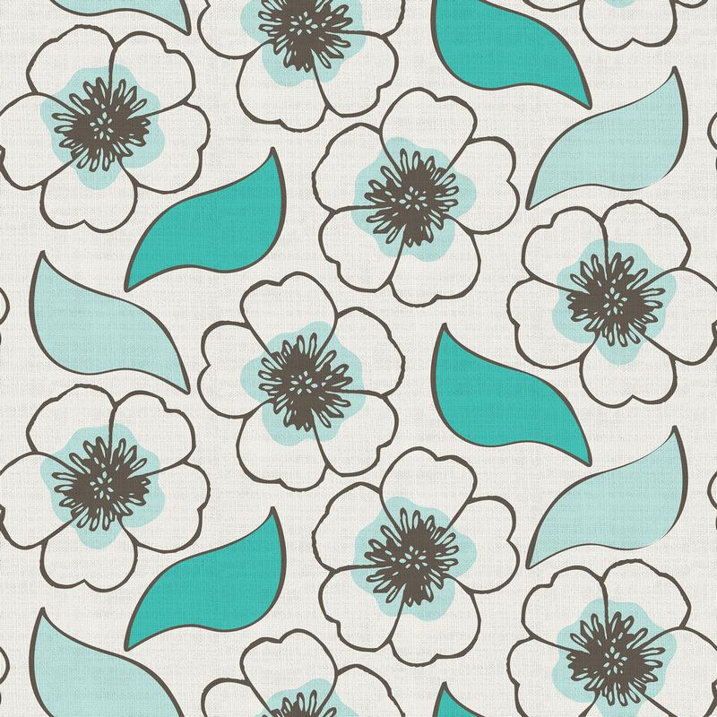 Floral Print Polyester Linen Curtain Drapery LEVI