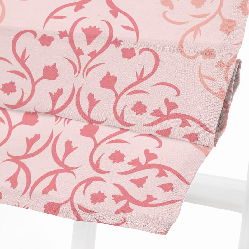 KRISTINE Geometric Print Polyester Linen Roman Shade