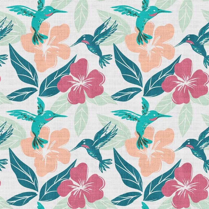 Floral Print Polyester Linen Curtain Drapery FRANCA