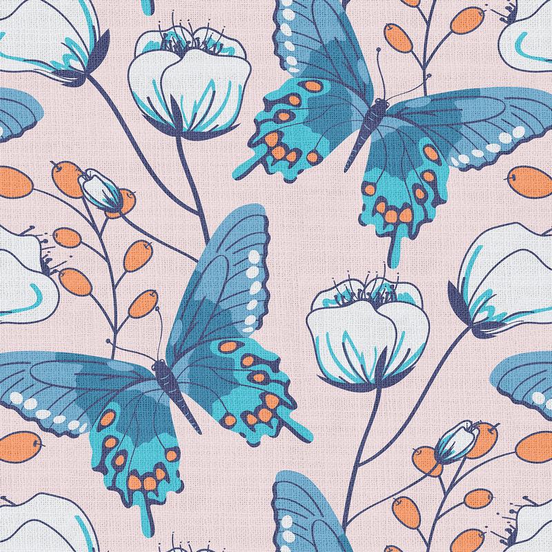 Nature Print Polyester Linen Curtain Drapery with Privacy Blackout Thermal Lining ALICE